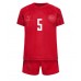 Denemarken Joakim Maehle #5 Babykleding Thuisshirt Kinderen WK 2022 Korte Mouwen (+ korte broeken)